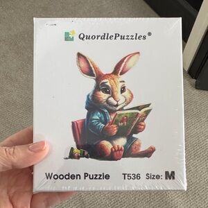 Wooden Puzzle - Colorful Rabbit Design